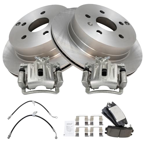 Image of TRQ Rear Brake Pad & Rotor Kit Ceramic Compatible with 2017 Chevrolet Equinox GMC Terrain