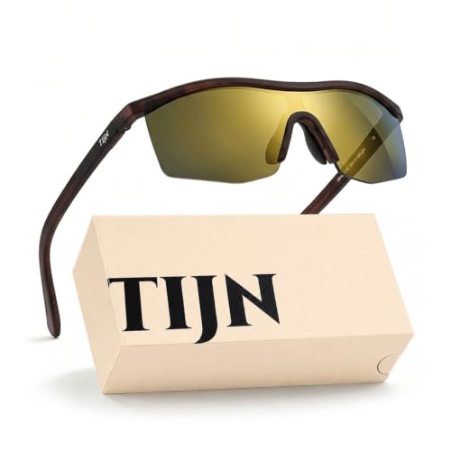 TIJN Anti-Slip Sports Sunglasses for Men Women UV400 Running Baseball Cycling Golf Hiking Fishing Wrap Around Outdoor Glasses Mechapulse