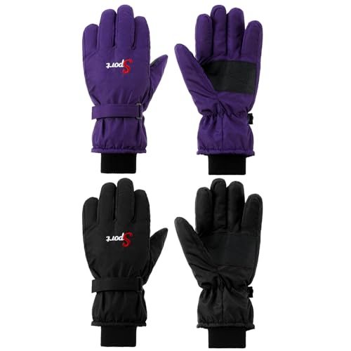 Gants de ski imperméables contre le froid avec poche zippée lot de 2