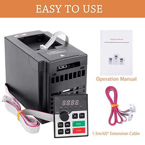 QNK 2.2KW 220V 3HP 11A AC VFD Converter Single to 3 Phase Inverter Variable Frequency Drive CNC Spindle Motor Speed Controller