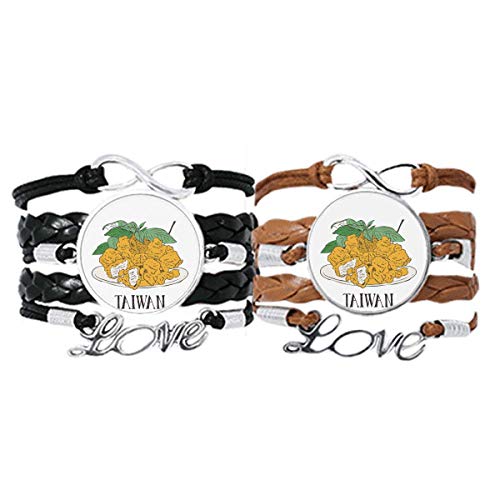 Pulsera de cuerdas de cuero ajustable con motivo de comida de la serpiente