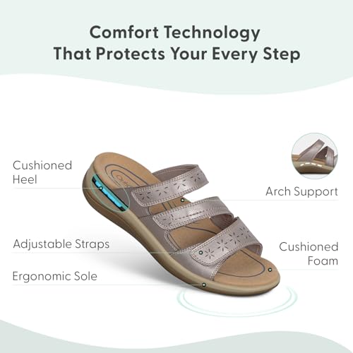 Orthofeet Women's Orthopedic Stretchable Sahara Slide Sandals3