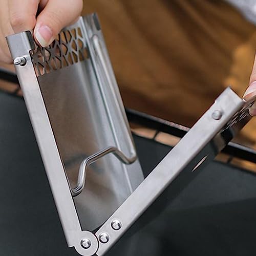 Mesa de acampamento ao ar livre – Mesa dobrável portátil de aço inoxidável para ambientes externos –