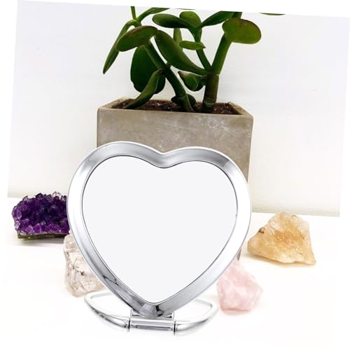 Espejo de maquillaje plegable en forma de corazón miniatura 3