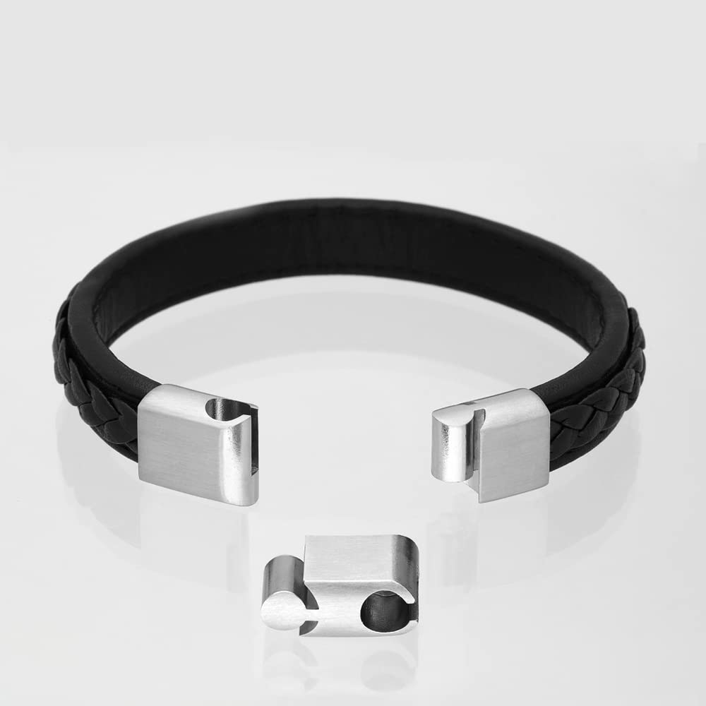 Treuheld® Leder-Armband mit Magnetverschluss | Geflochten Breit | 2 Farben