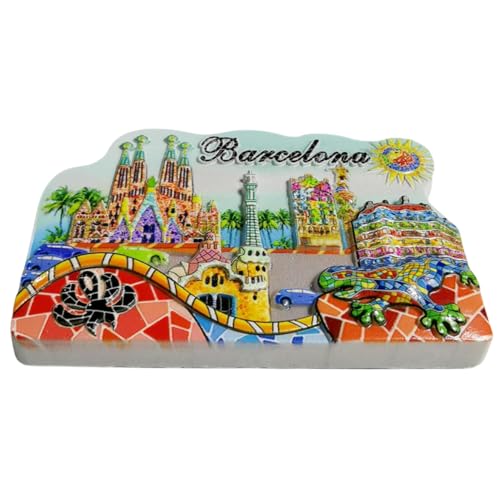 Imán de nevera 3D decorativo España Barcelona 8.5x5.5 cm miniatura 2