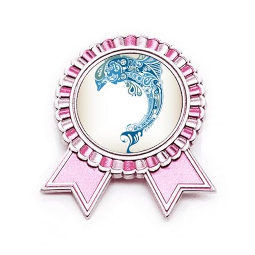 Pin broche dauphin Blue Ocean rose pour personnaliser votre veste en jean