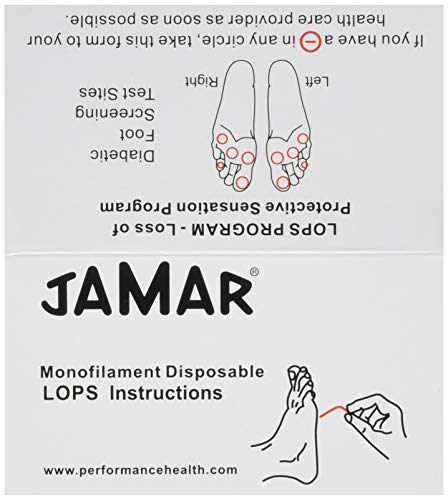 Jamar Disposable Monofilaments, Pack of 20 LOPS (Loss of Preventative Sensation) 5.07 Measuring Tool for Diabetic Foot & Neuropathy Screening, Monofilament Set, Includes Instruction Card