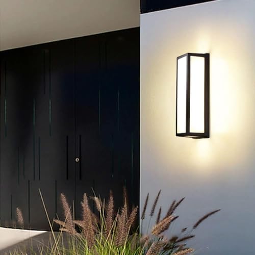 Aplique de pared LED exterior impermeable IP65 rectangular aluminio iluminación porche patio 3