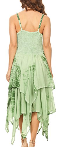 Image of Sakkas Annabella Corset Bodice Handkerchief Hem Dress