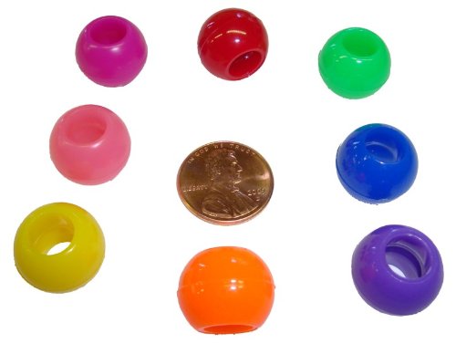 JELLY BEADZ JellyBeadz Brand- 14mm Marbella Beads- Plastic Beads 18 Assorted Colors.