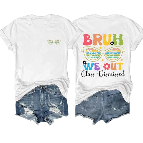 Anijkenu Bruh We Out Class Dismissed Shirt Last Day of School 2026 T-Shirt White