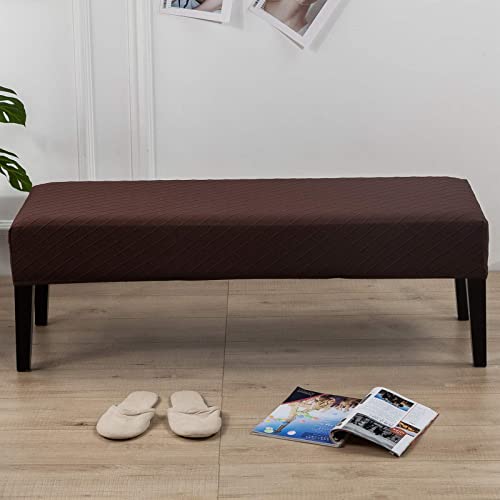 Image of SearchI Dining Bench Cover, Stretch Washable Long Bench Seat Covers, Rectangle Dining Table Bench Slipover for Dining Room, Living Room, Kitchen(Coffee)