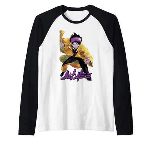 T-shirt baseball raglan Jubilee Marvel X-Men pour fan de comics rétro