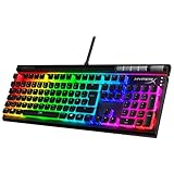 HKBE2X-1X-DE/G HyperX Alloy Elite 2 Clavier de jeu mécanique, éclairage contrôlé par logiciel et réglage macro, touches de pudding ABS, contrôle multimédia, rétroéclairage RVB, interrupteur linéaire, HyperX rouge