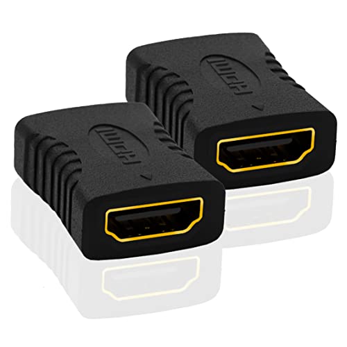 BIGtec Adaptador HDMI Hembra a Hembra, 2 Unidades, Alargador 4K Ultra HD UHD 3D Full HD 1080p HDR ARC 4K @60Hz de Alta Velocidad Con Ethernet