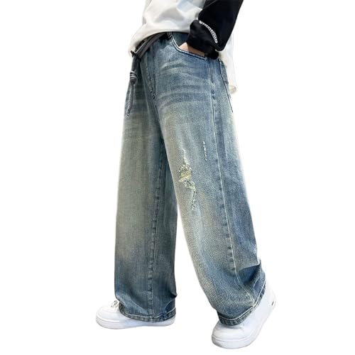 Stylish Boys Casual Outdoor Pants for Age 4-13 Comfortable Denim Long Trousers Trendy Fit Perfect for Daily Wear