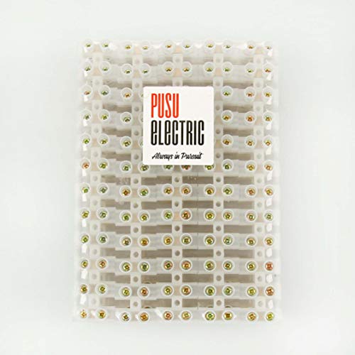 Terminal Strips, PUSU 12 Position Terminal Barrier Strip for 10mm2 Wire Gauge, 380V 10Amp Barrier Strip (Pack of 10)