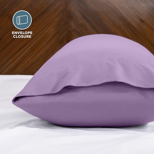 Image of Bare Home Microfiber Body Pillow Cover - Ultra Soft & Cooling - Double Brushed - Envelope Closure - Easy Care (21''x54'' Body Pillow Cover, Lavender)