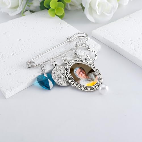 Image of Something Blue Gifts for Bride to Be Bridal Shower Gifts Charm Wedding Pin for Her Wedding Keepsake Brooch