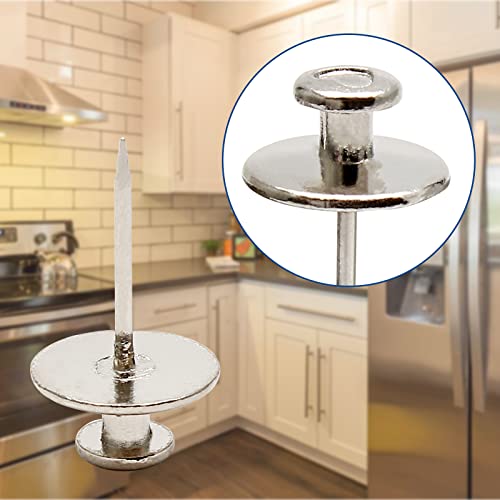 Image of Double Headed Picture Hangers Nails, Thumb Tacks Decorative, Push Pin Wall Nails, Photo Hanging Hook Pins, Small Thumb Tacks for Home Office, Drywall, Classroom,25 Pcs(Silver)