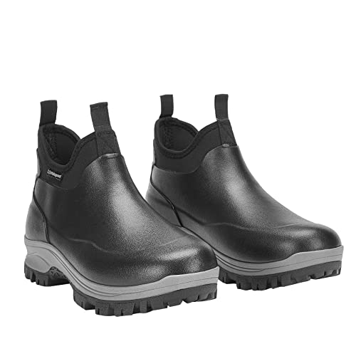 Image of Sludgy 6 inch 4mm Black | Insulated Waterproof Rubber Ankle Waterproof Shoes for Rain and Mud, Fishing, Hunting