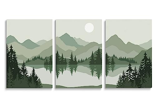 SKYSUKEY Boho Wall Decor Watercolor Mountain Wall Art Mid Century