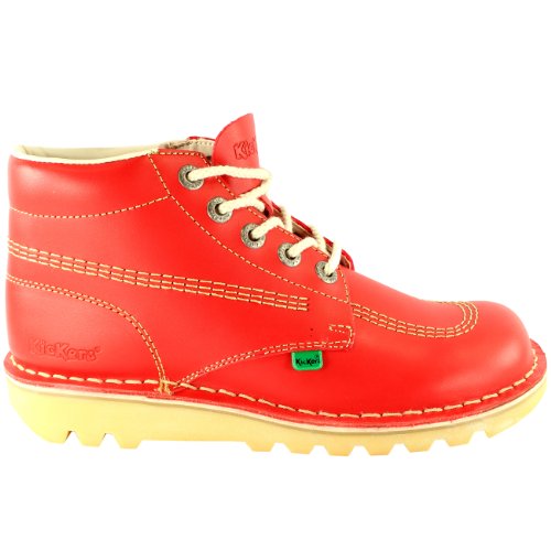 Kickers Mens Kick Hi Leather Classic Oxfords Office Work Boots Shoes - Red - 11.53