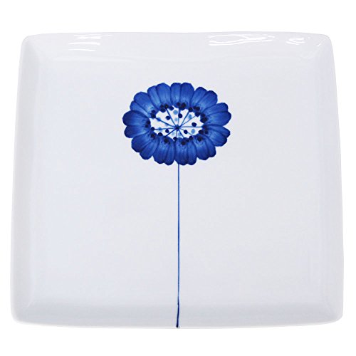 浜陶 一輪花 角プレート 09-01