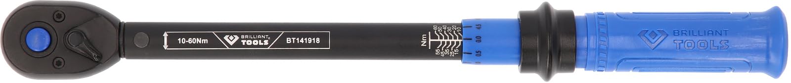 BRILLIANT TOOLS BT141918 - Chiave dinamometrica a cricchetto reversibile, 3/8", 10-60 Nm [Powered by KS TOOLS]