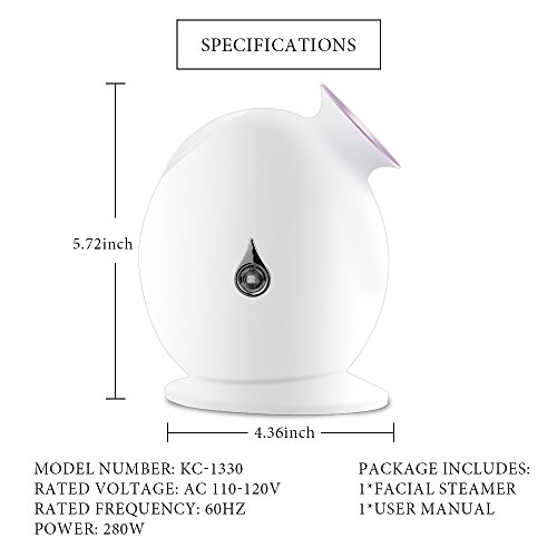 KINGDOMCARES Hot Mist Facial Steamer Warm Nano Ionic Moisturizing Face Humidifier Personal Home Sauna SPA Unclogs Pores Blackheads Acne Comedone Removal Facial Hydration System Nano Sprayer Pink