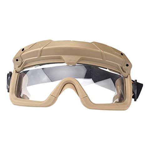 FAST Airsoft Helmet With3d Split Type Safety Goggles And Tactical Mask, Two Wear Modes (Head And Helmet), Suitable for Paintball BB Gun Outdoor CS Games,Goggles TAN Cover