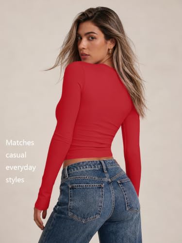 Image of Trendy Queen Womens Long Sleeve T Shirts Fall Fashion Basic Y2K Tops 2026