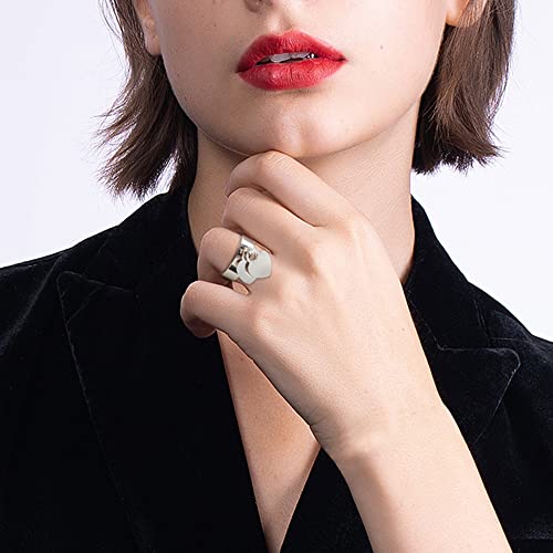 JINHUI Rings with Charms for Girlfriend, 6mm Heart Dangle Ring Graducation Gift 18k Gold Plated Ring Engraved Promise Ring Jewelry2