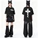 Graphic Tees Summer Women Men Cotton Novelty Oversized Crew Cross with Mountain in Bible Christian Washed T-Shirt Black