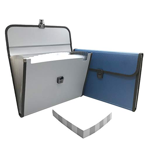 Expanding File Folder with 13 Pockets Wallet and Document File Organizer for Letter and A4 Size