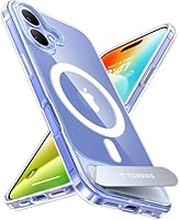 TORRAS for iPhone 16 Case [Durable Titanium Stand] [25W Wireless Charging] [TOP 19N Magnetic] [12FT Drop Protection] for iPhone 16 Cover - Crystal Clear