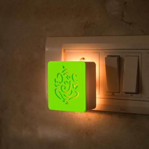 Image of Lexton Ganesh Ji Fancy LED Night Lamp with 2 Pin Socket for Spiritual Ambiance, 0.5 Watt, 230v (Warm White, Pack of 1)