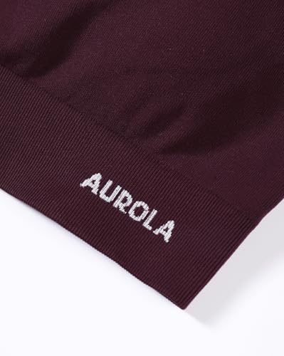 Image of AUROLA Power Womens Square Back Basic Sports Bra - Square Neck Padded Low Impact Yoga Bra Workout Crop Top