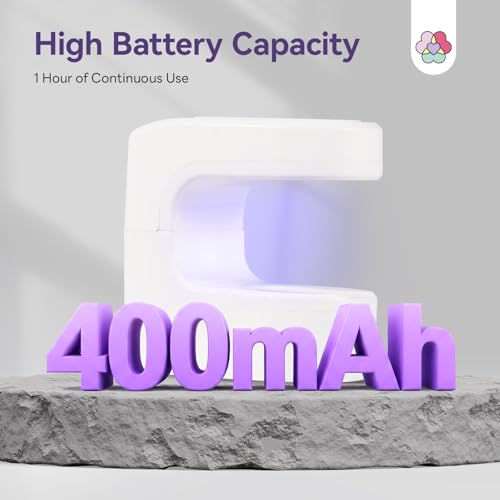 Image of SAVILAND Essentials Mini UV Nail Lamp: 10S Rechargable Flash Cure Lamp U V Light for Gel Polish Nail U V Light LED Display 2 Timers Nail Light Portable Gel Nail Flash Cure Light Nail Dryer Manicure
