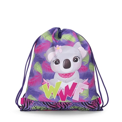 WWF - Sacca Coulisse Ufficiale WWF Compatta e Versatile Ideale per Palestra Scuola Viaggi Portamerenda Idea Regalo Bambini e Ragazzi 35x42x2 cm Rosa
