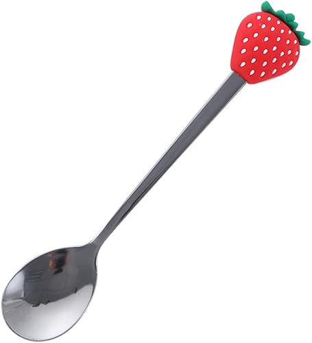 WEISHA Cuchara tenedor 1 pieza de acero inoxidable con forma de fruta cuchara de café con forma de fruta, postre de frutas, cuchara de helado,