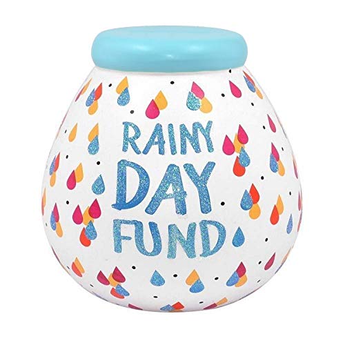 Image of Pot of Dreams Hand Painted Rainy Day Fund Save And Smash Handcrafted Ceramic Money Box Eco Freindly & Recyclable Piggy Bank Perfect Decorative Gift and Saving for holiday & Birthdays