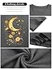 WIEIYM Women's Oversized T-Shirt, Boho Sun and Moon Graphic Tee, Baggy Celestial Printed Tops, Casual Loose Fit Dropped Shoulder Summer T-Shirt, Aesthetic Festival Shirt Dark Grey #5