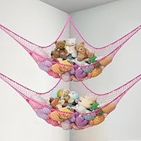 Powkoo 2 Pack Teddy Hammock Extra Large Toy Hammock for Stuffed Animals - Soft Cuddly Toy Storage Net for Kids Bedroom Toddler Room Nursery Decor