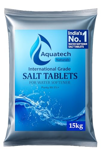 Image of Aquatech Water Softener Salt Tablets 15 kg - India's no.1 Brand | for Biomedical Lab & Domestic Water Softener System | International Softener System Also.