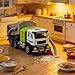 Garbage Truck Toy with Lights and Sounds 2 in 1 Play Vacuum Street Sweeper Trash Truck Battery Powered Rechargeable Recycling Vehicle Toy for Boys Girls Kids Perfect Christmas Birthday Gift (Blue)