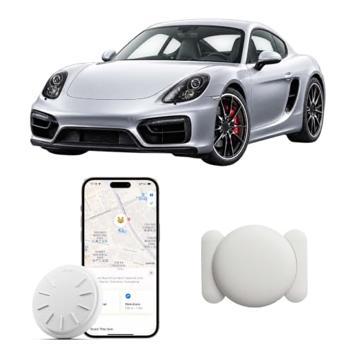 Image of GPS Tracker for Vehicles, 1PCS Mini Tracker with Magnetic Case, Work with Find My (iOS Only), No Monthly Fee Car GPS Tracker (White)