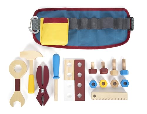 Small Foot Tool Belt Workshop, comprehensive set of wooden tools and accessories, for kids aged 3+ years, 12602 - Image 3