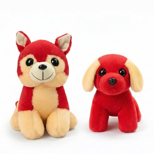 Image of Tabitha Stuffed Toys-Ultra Soft Plush Toy for Kids | Birthday Gifts for Kids and Girls | (Combo of 2 Toys 25 Cm Red Cat & 25 Cm Red Dog)